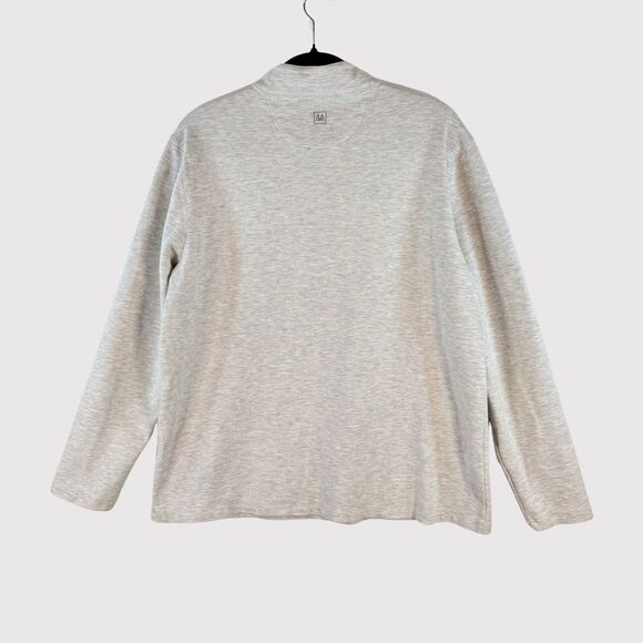 Mizzen Main Mens Sweater Gray KPI Quarter Zip Performance Pullover Stretch Large - Picture 3 of 10